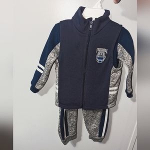 Toddler 24m Boys 'Mad Game' matching set- Sweatshirt & pants w/ vest